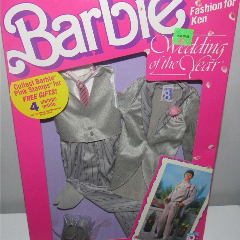Vintage! Barbie Ken Formal Tuxedo Set in Silver and Pink